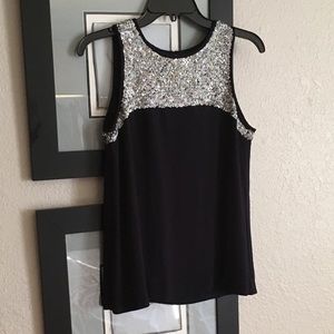 French Connection sequined sleeveless top, small